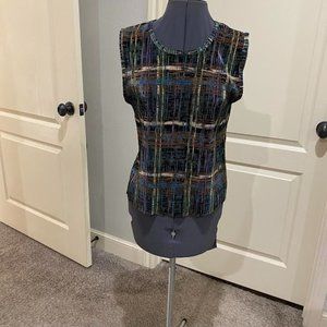 Plisse sleeveless top, polyester, size L, like new